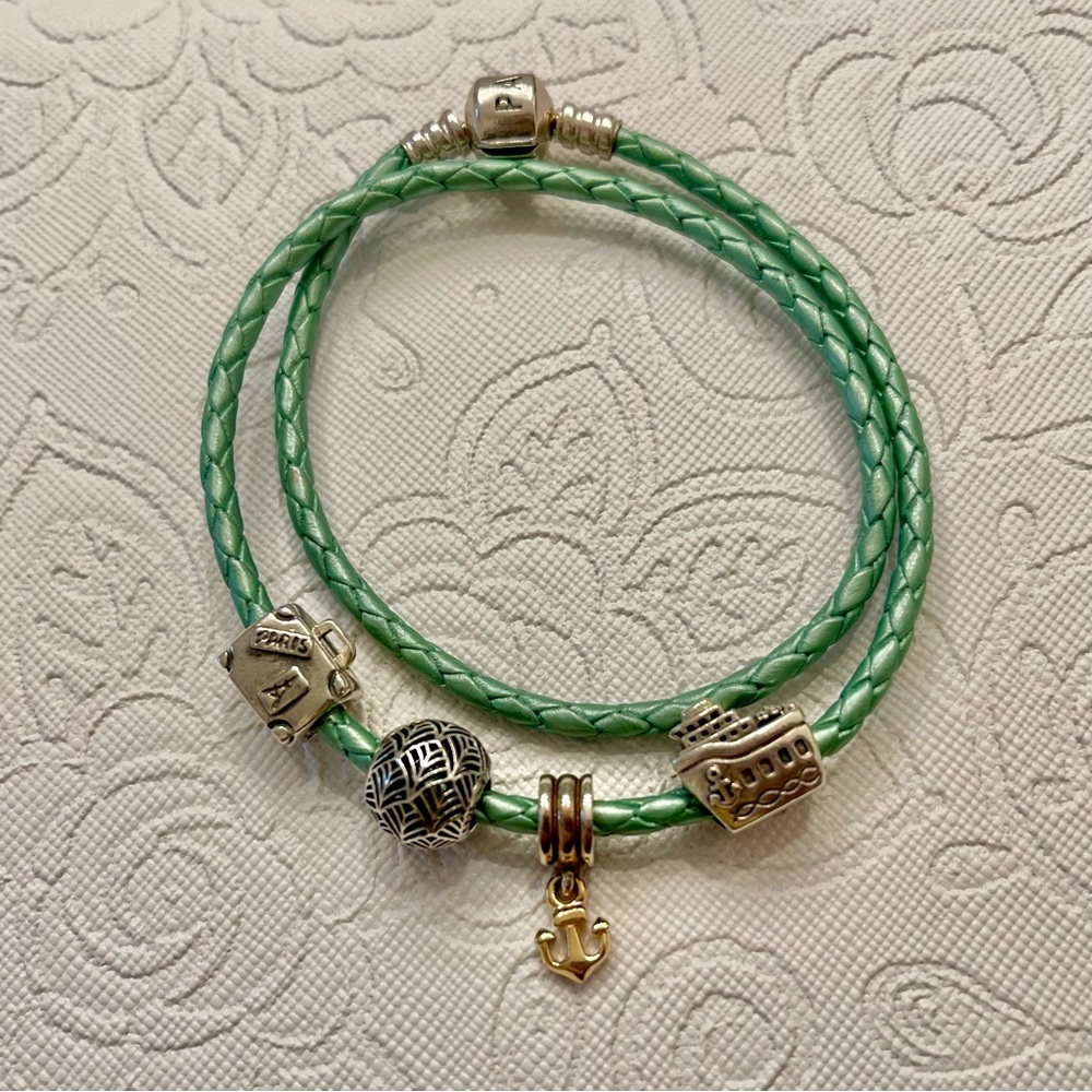 Pandora Leather Bracelet + Beads